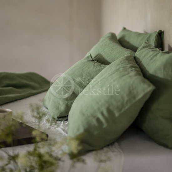 Linen pillowcase GREEN